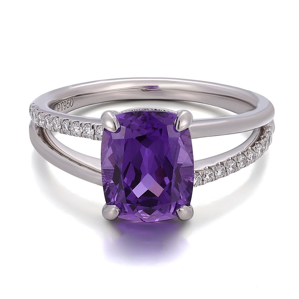 Bague en or massif 10 carats avec pierre précieuse de laboratoire