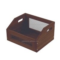 Mallette de rangement pour disques marron foncé de grande capacité pour afficher des disques vinyle de 12 pouces