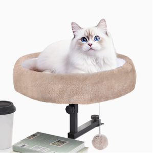 Cama de Escritorio Grande para Gatos, 360 ° Estante Giratorio y Ajustable, Cama para Gatos de 16 Pulgadas de Grosor para Escritorio, Soporta 45 Libras, Moderna Cama Interior para Gatitos - Product Image 5