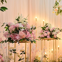 Support de fleurs décoratif rond LUYI-Silk de 40 cm de haut, écologique et imperméable, pour mariage, centre de table élégant