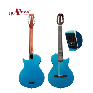 NOVITÀ Chitarra <span class=keywords><strong>Classica</strong></span> Elettrificata Thinline 39" in Abete Massello con Finitura Opaca Metallizzata e Pickup Attivo (AEC17SEC) - Product Image 1