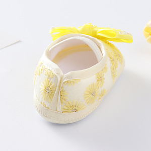 Chaussures <span class=keywords><strong>de</strong></span> bébé princesse à nœud mignon, semelle souple, respirantes, antidérapantes, chaudes, avec fermeture à bande élastique, pour tout-petits <span class=keywords><strong>de</strong></span> 0 à 1 an - Product Image 3