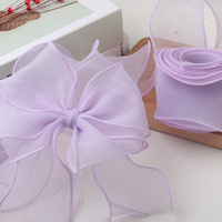 Ruban en organza tissé 100 % polyester, 2,4 pouces (6 cm), motif queue de poisson, bordure rétro, pour décoration de gâteaux, bouquets, accessoires pour cheveux, chaussures, bricolage