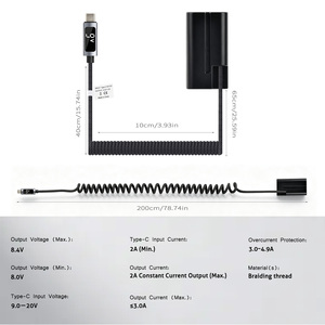 Batterie factice NP-F550 F750 F960 F970 avec Type-C et LED pour caméscopes Sony HXR-MC2500 1500C NX100 NX5R NX3 <span class=keywords><strong>PXW</strong></span>-Z100 Z5C <span class=keywords><strong>150</strong></span> - Product Image 5