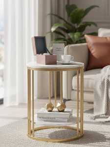 Mesa de Centro de Madera de Color Marrón con Base de Metal, Diseño Moderno, Nueva, de Marca, Popular y de Alta Venta, Perfecta para tu Hogar - Product Image 3