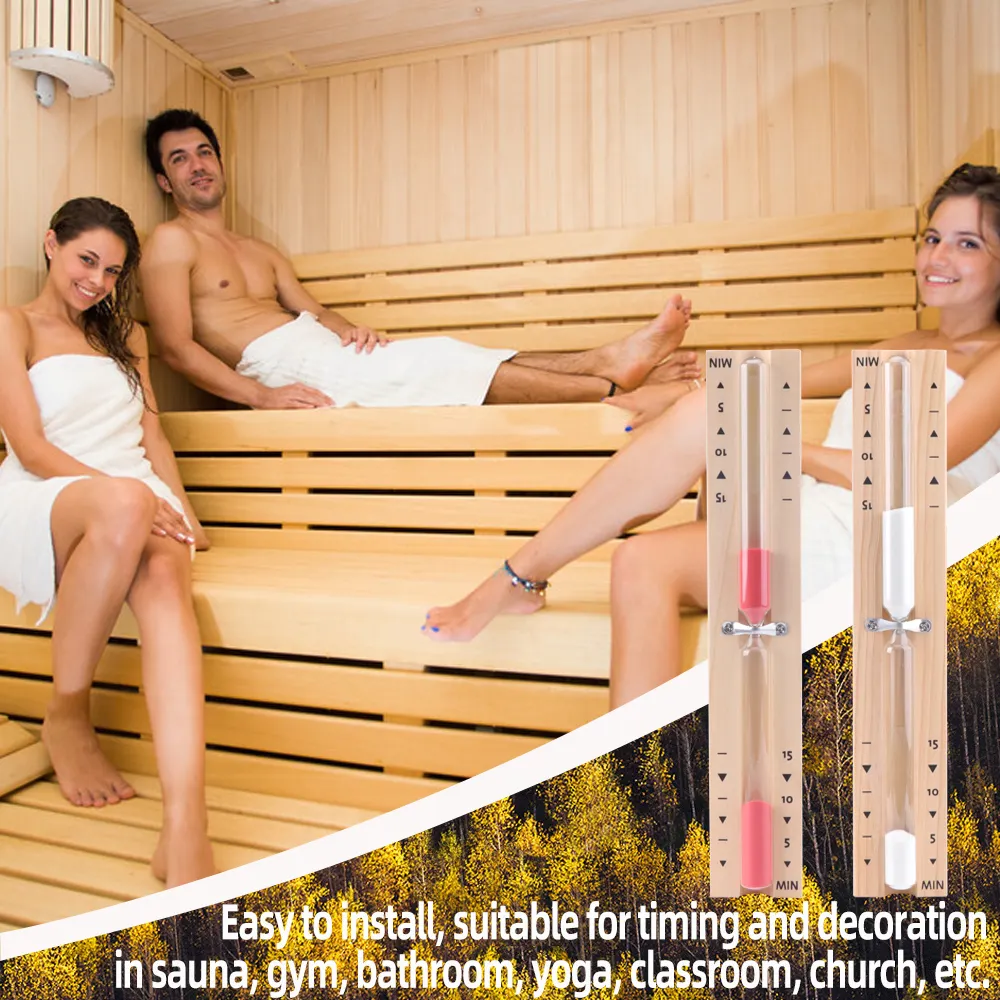 Temporizador de arena blanca y roja para Sauna, accesorios de decoración para el hogar, Spa y habitación