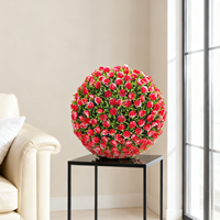 Boule de fleurs artificielles suspendue, rose réaliste, résistante aux UV, sphère topiaire pour mariage, Saint-Valentin, Pâques, jardin, maison, intérieur