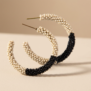 Shan India Women's Bohemian Glass Seed Bead Hoop Earrings Handmade New Model Jewelry Lead/Cadmium/AZO Free Safe Parties Gifts - Product Image 1