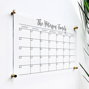 Calendrier familial en acrylique transparent calendrier mensuel en acrylique mural tableau <span class=keywords><strong>de</strong></span> planification en acrylique effaçable à sec pour la famille - Product Image 1