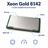 Processeur de serveur Gold 6142, 16 cœurs, 2,6 GHz, 3,7 GHz Turbo, 22 Mo, 150 W TDP, LGA3647, pour centre de données