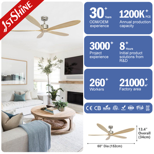 <span class=keywords><strong>พัดลม</strong></span>เพดาน1stshine คุณภาพสูงมอเตอร์ DC เงียบไม้5แข็งรีโมทคอนโทรล<span class=keywords><strong>พัดลม</strong></span>เพดานขนาด60นิ้ว - Product Image 3