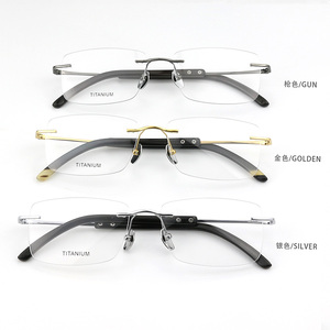 Osicare sang trọng thiết kế thương hiệu Eyewear không có vành cảnh tượng Titan Bull kính quang học khung viền trâu sừng Kính - Product Image 4