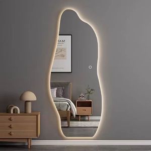 Specchio <span class=keywords><strong>da</strong></span> <span class=keywords><strong>parete</strong></span> tridimensionale a corpo intero in vetro a LED moderno unico e senza bordi - Product Image 2