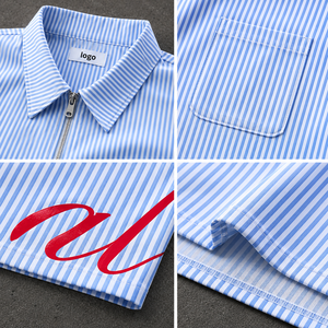 <span class=keywords><strong>Camicie</strong></span> <span class=keywords><strong>Estive</strong></span> da Uomo Streetwear con Stampa Serigrafica, Colletto con Zip, Oversize, a Righe, Taglio Corto - Product Image 3