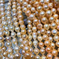 Perle d'eau douce AAA faite à la main bricolage perles en vrac 9-11mm baroque Orange rose forte lumière Edison couleur pour la fabrication de bijoux