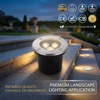 Lumière LED encastrée IP67 étanche pour extérieur, allée, parc, terrasse, jardin, sol, 3W