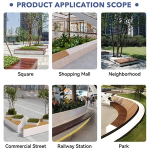 Factory Direct <strong>Sales</strong> Weatherproof Anti Corrosion <strong>Wood</strong> Outdoor <strong>Bench</strong> Durable Base Commercial Street Concrete Stool - Product Image 2
