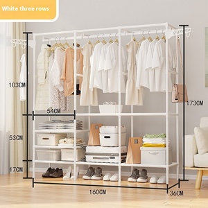 Perchero de hierro Vertical Simple y moderno para sala de estar, hogar, dormitorio, ropa de <span class=keywords><strong>Metal</strong></span>, bolsa colgante, estante, venta al por mayor, Material de acero - Product Image 5