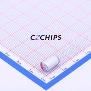 ตัวเก็บประจุแบบแข็งชนิด Through Hole (THT) รุ่น SS827M6R3E1100 ขนาด D6.3xL11 มม. 820uF 20% 6.3V 4.5A 100kHz - Product Image 1
