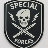 Patchs en silicone personnalisés pour uniformes tactiques, patchs en PVC souple avec logo, badges tête de mort, patchs en caoutchouc PVC