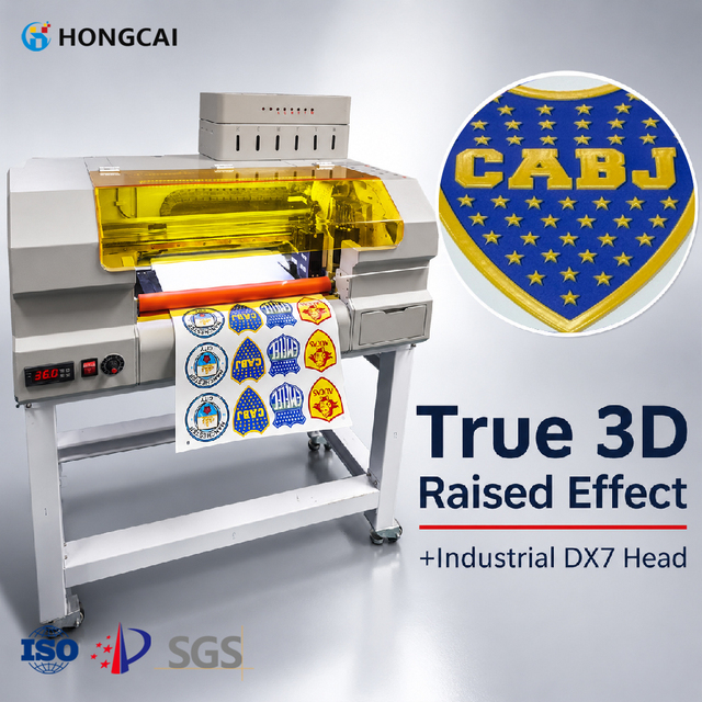 Hongcai Uv Dtf DX7 A3 30CM 3D TPU Silicone Label Printer for Clothing Heat Transfer TPU Raised Logos Roll to Roll