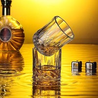 Verre à whisky rond ondulé transparent de 210 ml pour spiritueux et whisky