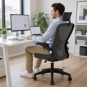 <span class=keywords><strong>Silla</strong></span> de <span class=keywords><strong>oficina</strong></span> ergonómica de <span class=keywords><strong>malla</strong></span> con respaldo alto y reposapiés abatible 90° al por mayor de fábrica °   Reposabrazos 4D, Reposacabezas Personalizado, Solución para Proyectos de Asientos - Product Image 2