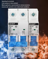 Disjoncteur miniature CHINT CB-60A CB-125A AC&DC 1P 2P 32A 63A 100A pour énergie solaire nouvelle génération