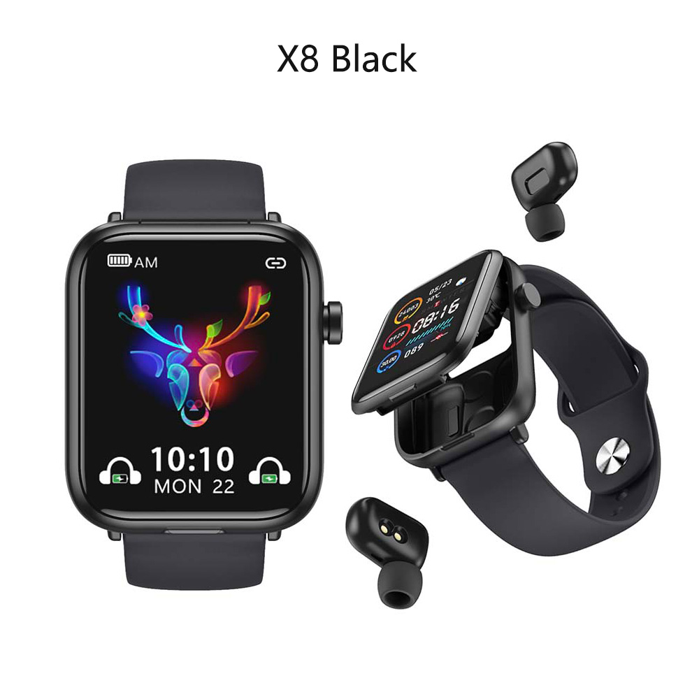 Black X8 tws earbuds smart watch