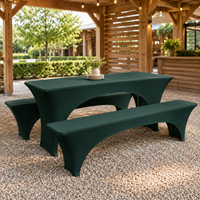 Ensemble de housses pour table de bière, banc et table de pique-nique, option hydrofuge, pour la location en extérieur et les événements de restauration
