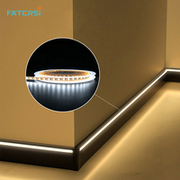 Rodapié de Aluminio FATERSI con Tira de Luz LED de 110 mm para Iluminación de Muebles y Gabinetes de Cocina