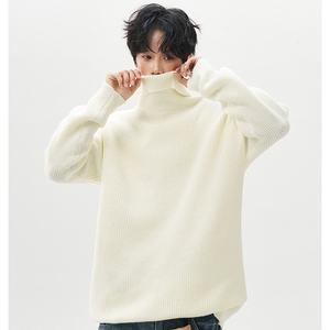 Pull à col roulé essentiel pour homme, coupe décontractée, design minimaliste, couleur unie, manches longues, épais, couche de base - Product Image 1