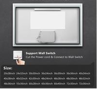 Modern Defogging Magnifying Illuminated Wall Mounted Smart Mirror with Touch Switch Rectangle Bathroom Mirror