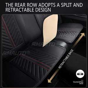 11 pièces Housses de siège auto en cuir PU pour 5 sièges, ensemble complet, housses de coussin de siège avant et arrière, protection universelle pour SUV et camions - Product Image 4