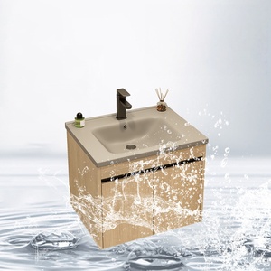 Nouvelle combinaison de meuble de salle de bain couleur bois avec lavabo intégré - Product Image 2