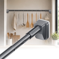 YIJIALE Barre de tension en acier sur mesure, réglage instantané, sans perçage, un clic, gris, 27,6-47,2 pouces, pour cuisine, maison, douche