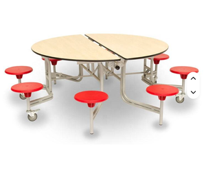 Mesas de Comedor Plegables de Acero Inoxidable para Cantina Escolar o Restaurante, 8 Plazas, Personalizadas por <span class=keywords><strong>DJA</strong></span> OEM, Muebles Modernos para Restaurante - Product Image 1