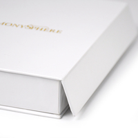 Boîte cadeau rigide en forme de livre avec logo personnalisé, boîte à rabat en carton rigide blanc, emballage de luxe pour vêtements et cosmétiques