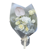 Papier d'emballage pour fleurs en carton rigide de forme spéciale, argent mat double face, épaissi, haut de gamme, emballage artisanal frais