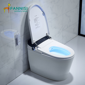 <span class=keywords><strong>WC</strong></span> intelligent monobloc à siphon en S avec écran LED, détection automatique, fonction Flip Flush, système vocal IA et certification CE - Product Image 3