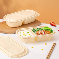 Récipient alimentaire en plastique biodégradable jetable de rectangle de vente chaude avec le couvercle