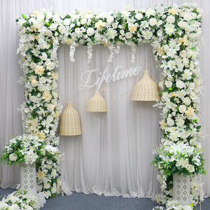 Puntelli floreali della fase del partito di caduta della decorazione dell'arco di nozze di disposizione di fila del fiore artificiale della rosa bianca del giglio - Product Image 4