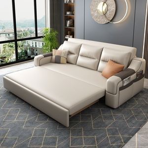 Divano <span class=keywords><strong>Letto</strong></span> Doppio Multifunzionale Stile Crema, Unità Compatta <span class=keywords><strong>per</strong></span> <span class=keywords><strong>Camera</strong></span> <span class=keywords><strong>da</strong></span> <span class=keywords><strong>Letto</strong></span> Moderna o Soggiorno d'Hotel - Product Image 6