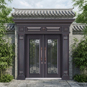 Puerta de Seguridad de Acero con Textura de Piedra TECHTOP, Aleación de Zinc, Acero Laminado en Frío, Acero Galvanizado, Puerta de Entrada Principal Residencial de Lujo - Product Image 1