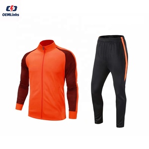 Grosir kustom logo unisex tracksuit kosong jalur sepak bola setelan musim gugur kasual ritsleting jaket dan celana pria - Product Image 1