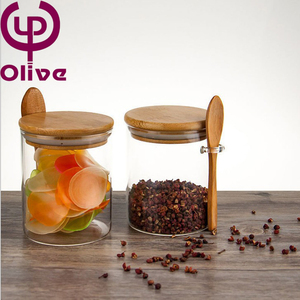 <span class=keywords><strong>Set</strong></span> di vasetti di vetro giapponese con coperchio in legno di bambù accessori per la cucina per la conservazione del succo di condimento di sale e zucchero - Product Image 6