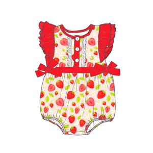 Newborn <strong>Baby</strong> Clothes High Quality 0-24 Month Girls <strong>Baby</strong> <strong>Bodysuit</strong> with Strawberry Print Children's Clothing Wholesale - Product Image 3