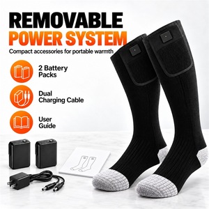 Chaussettes chauffantes noires personnalisées avec rembourrage en mousse et talon renforcé pour les gestionnaires de produits de marque, service de personnalisation de la taille, de la couleur et du logo - Product Image 4