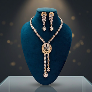 Elegante conjunto de collar y aretes para mujer, hermosa joyería de moda para regalar en fiestas y celebraciones. - Product Image 3