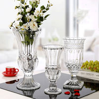 Vases en verre cylindriques modernes classiques sur pied, couleur personnalisée, pour mariage, banquet, fête, vase de table en cristal transparent, vente en gros